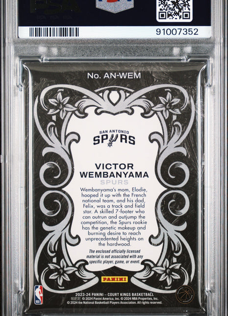 2023 Panini Court Kings Art Nouveau Relic Victor Wembanyama #ANWEM PSA 7